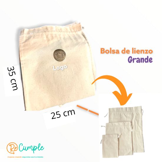 Imagen de Bolsa lienzo lisa 25 x 35 cm
