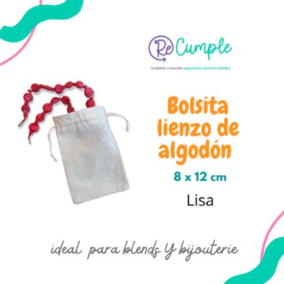 Imagen de Bolsa lienzo lisa pequeña ideal blends o bijouterie