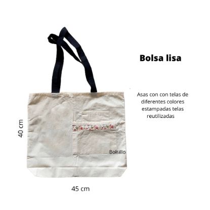Imagen de Bolsa lienzo lisa con bolsillo