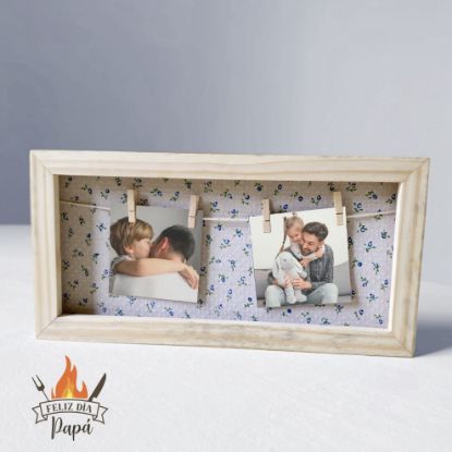 Imagen de Portarretrato con fotos para colgar madera