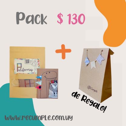 Imagen de Pack paliforma + recicleta + bolsa de papel con banderines
