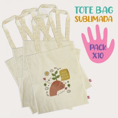 Imagen de Tote bag lienzo sublimada pack x10