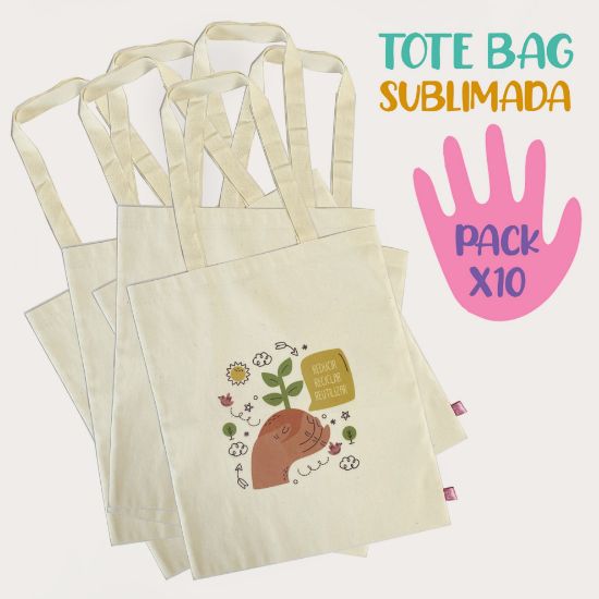 Imagen de Tote bag lienzo sublimada pack x10